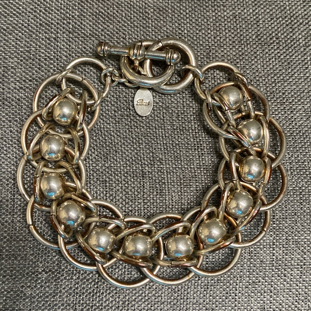 Vintage BEST Branded Silver Statement Bracelet
